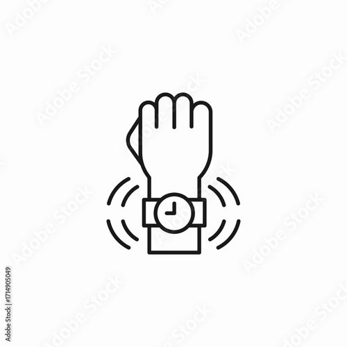 vibrating wrist watch icon sign vector