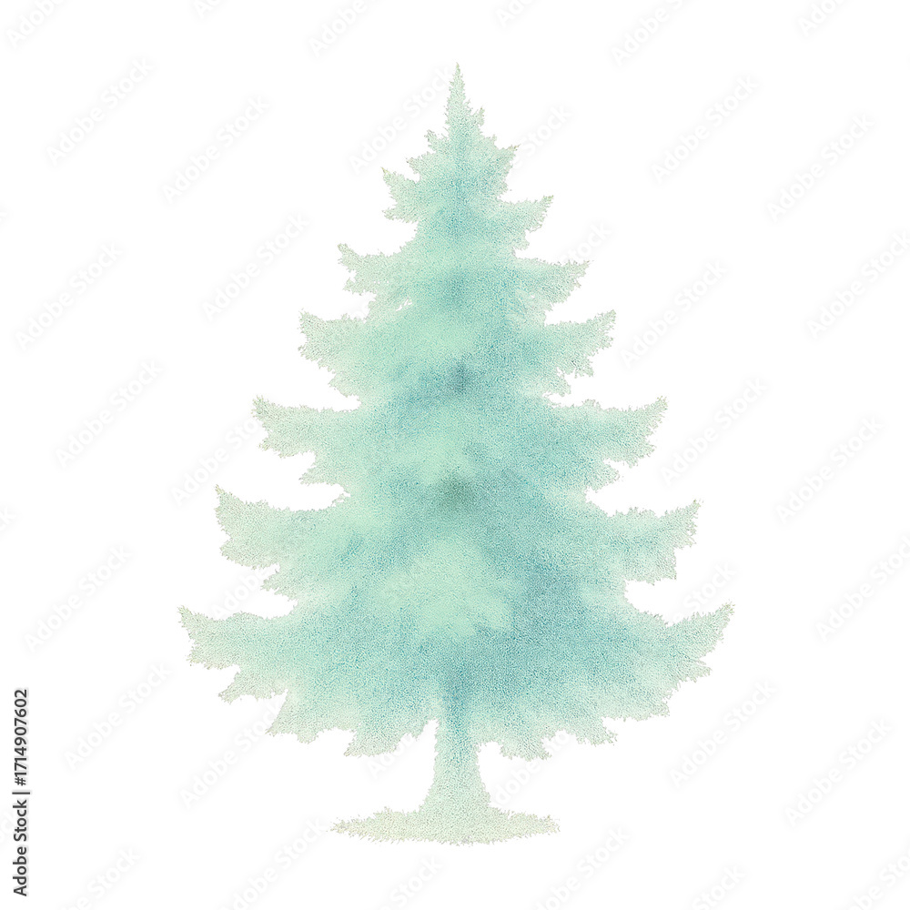 Fototapeta premium PNG Watercolor evergreen tree illustration.