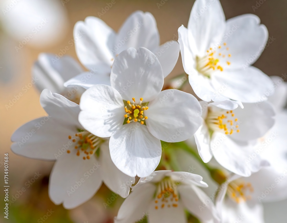 Obraz premium Close-up of delicate cherry blossoms
