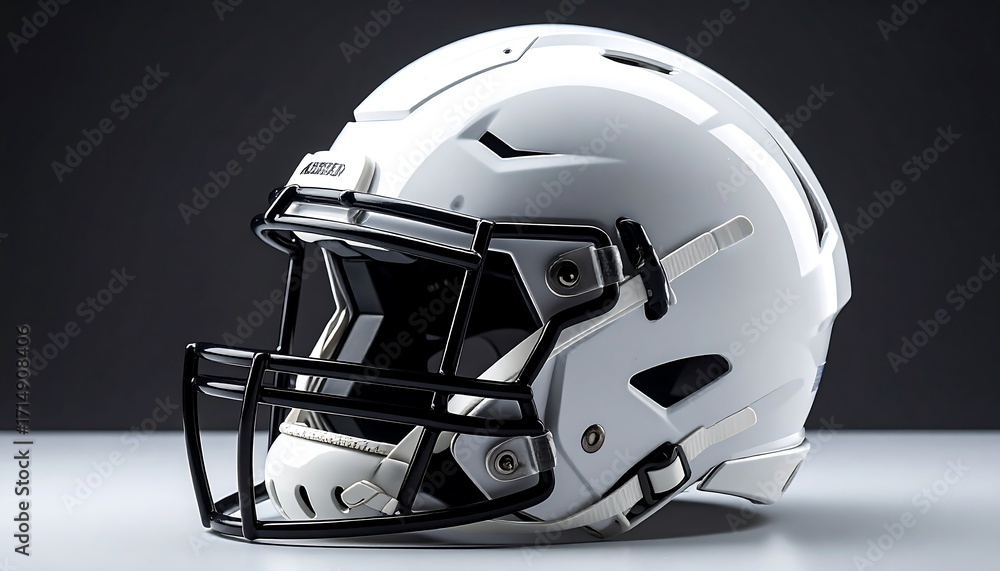 Fototapeta premium White football helmet on a table (1)