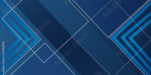Dynamic fluid blue geometric with hexagon lines gradient background. Vector illustration