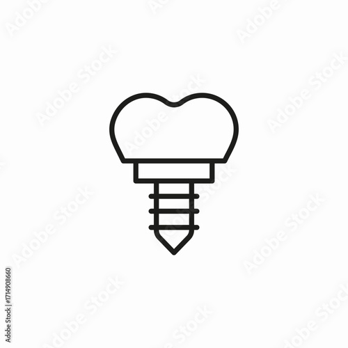 dental implant screw icon sign vector