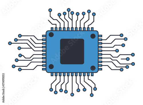 Machine Learning Chip Vector Illustration