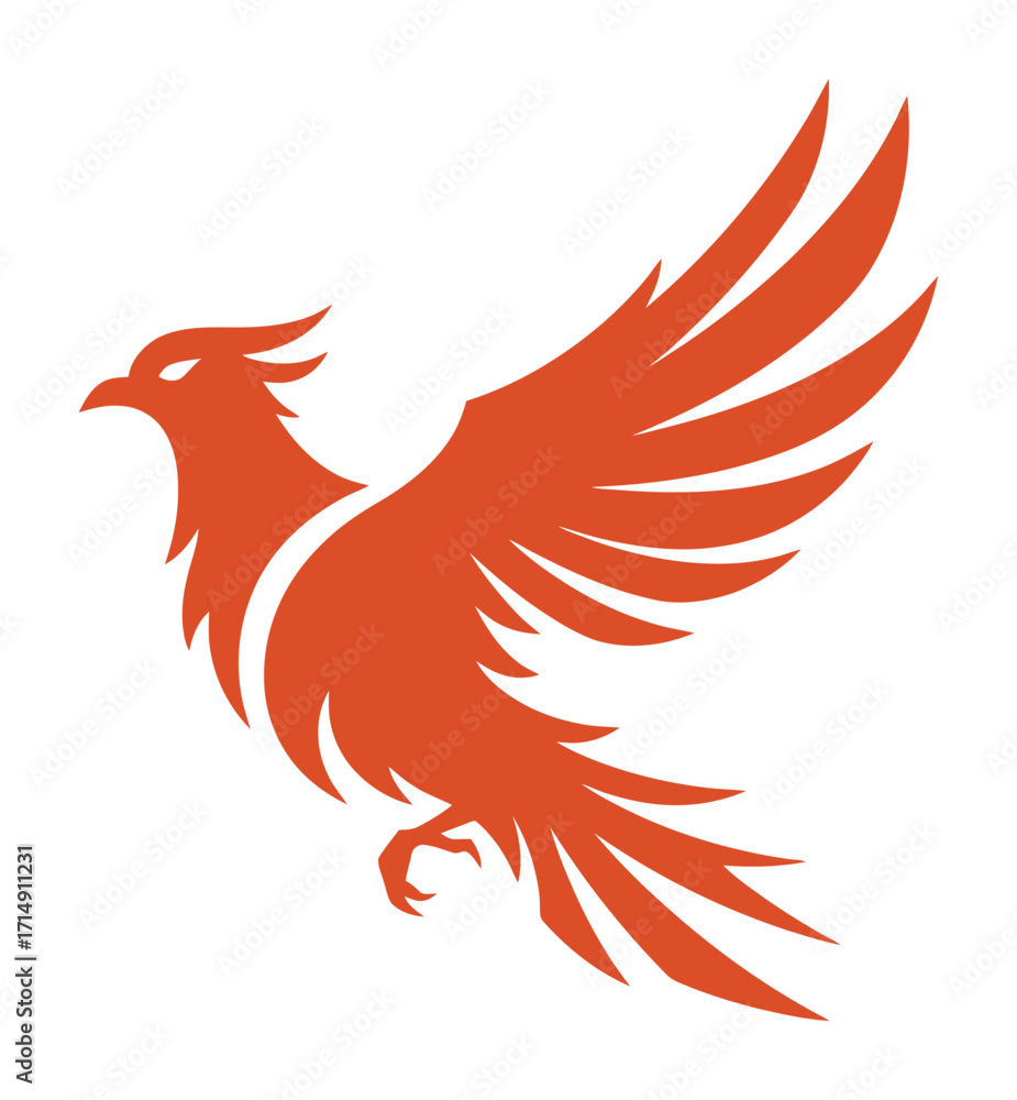 Obraz premium Minimalist Flame Bird Vector Illustration