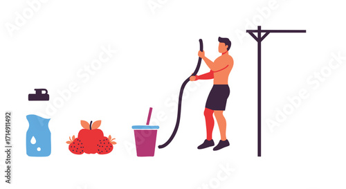 Fresh Fruit Smoothie Preparation A Healthy Lifestyle Concept