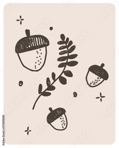 Fall Acorn_Graphic Arrangement Two