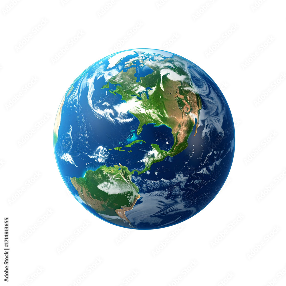 Fototapeta premium Untitled design - earth globe on white on transparent png background 