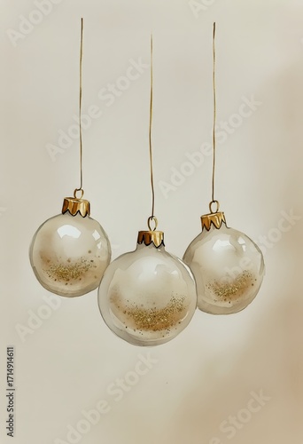 Decorative Glass Ornaments Hanging From Strings in a Simple, Elegant Display ...