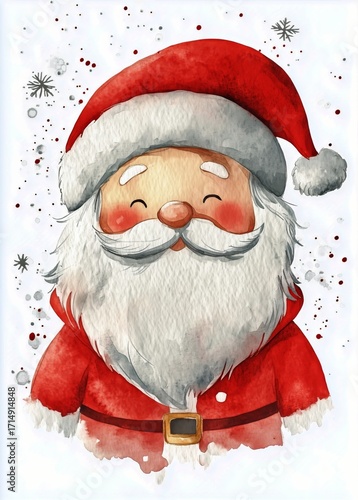 Cheerful Santa Claus With a Red Suit and White Beard for Christmas Celebrations.