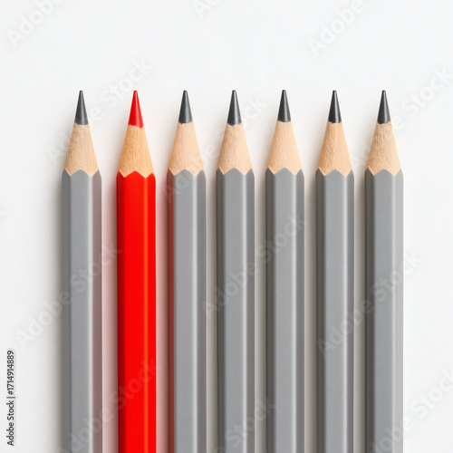 Red Pencil Leadership Concept