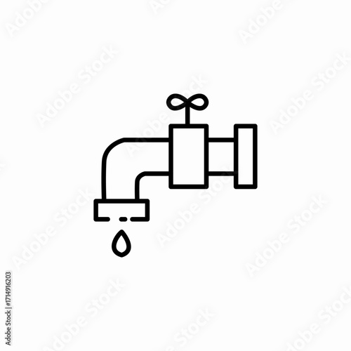 dripping water faucet icon sign vector