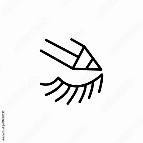 eyelash makeup pencil icon sign vector