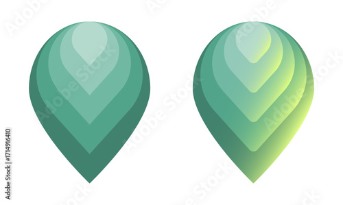 A set of unusual and original location icons. Location symbol. Place logo. Location logo icon on a map. EPS 10 Vector illustration