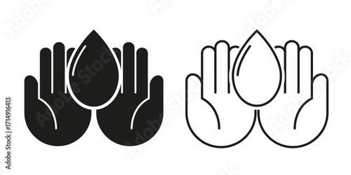 Icon for disinfection and prevention of viruses and harmful bacteria. Sign for disease prevention, hygiene, and disinfection. Healthcare. Hand washing. EPS 10 Vector illustration
