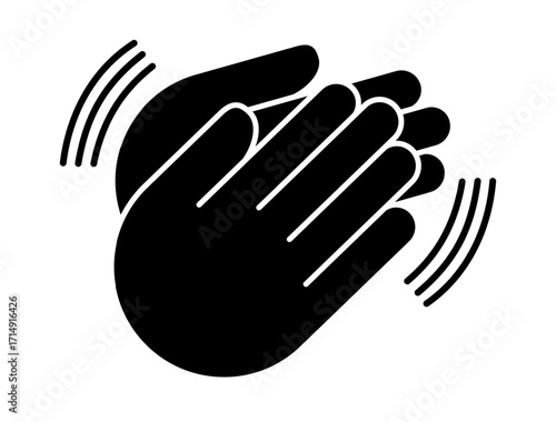 Icon with applauding hands. Symbol of applause, gesture of victory, clapping hands. Congratulations, celebration, and success. EPS 10 Vector illustration