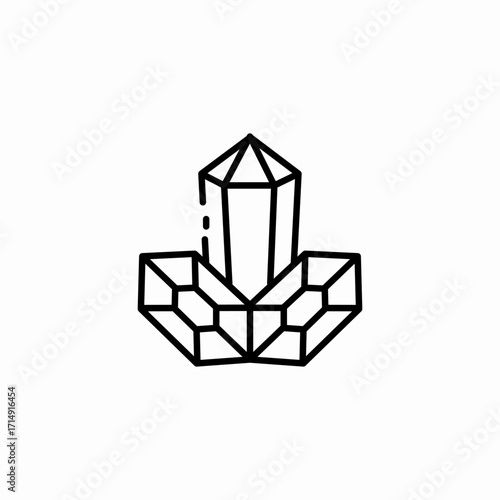 gemstone on rock icon sign vector