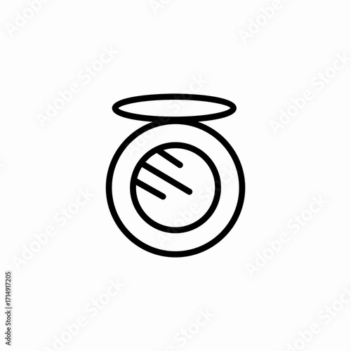 powder compact makeup icon sign vector