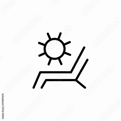 tanning beach chair icon sign vector