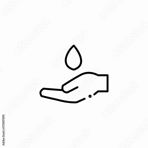 water drop hand icon sign vector