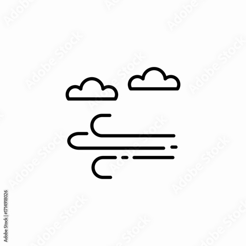 windy cloudy weather icon sign vector
