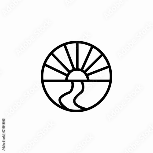 winding path icon sign vector