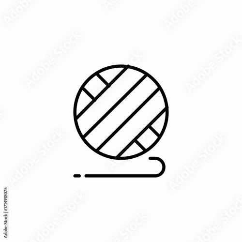 yarn ball with needle icon sign vector