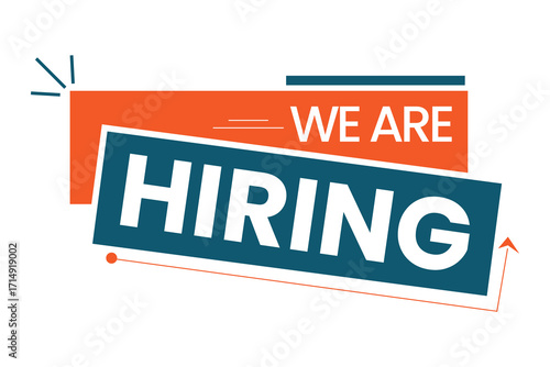 We are hiring or job vacancy label design