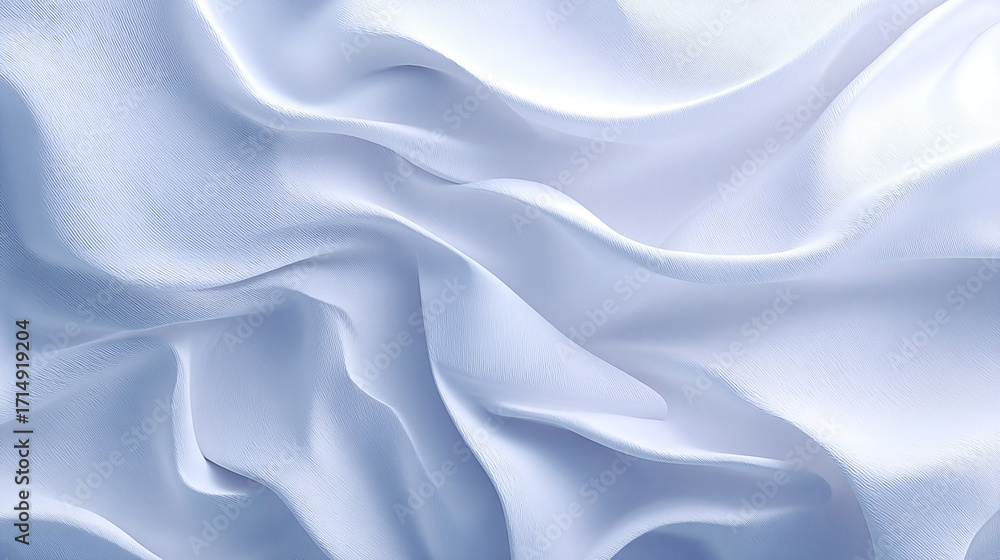 Obraz premium Gentle folds of flowing light blue fabric create soft waves