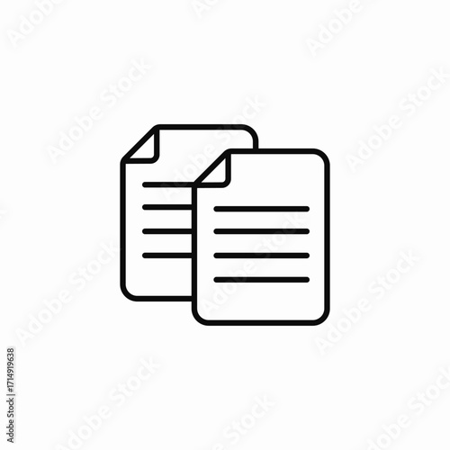 copy multiple documents icon sign vector