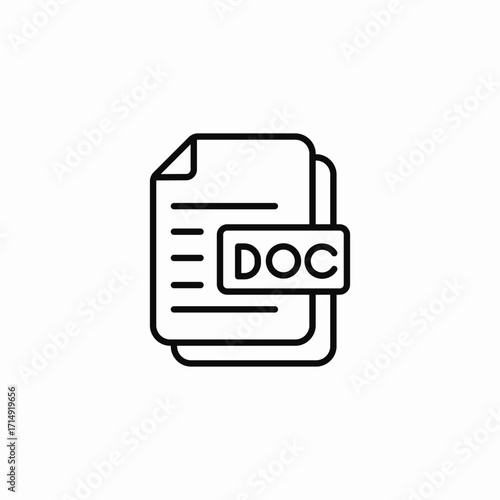 doc file icon sign vector