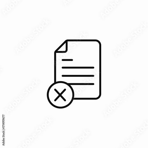 delete file document icon sign vector