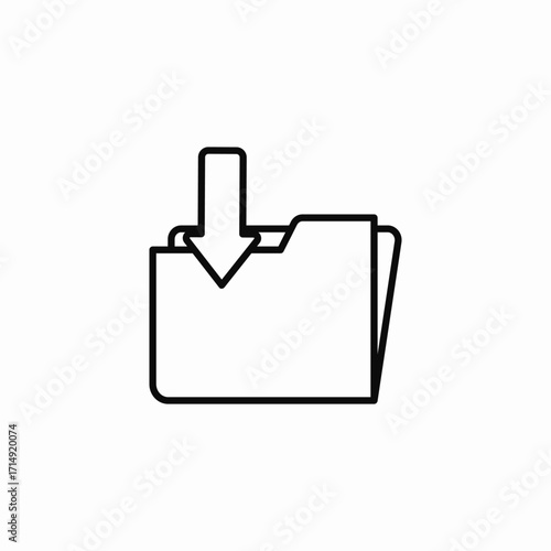 downloading folder icon sign vector
