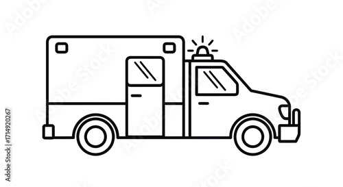 Outline of an Ambulance Emergency Vehicle.