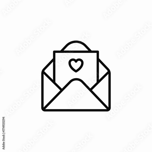 envelope with heart icon sign vector