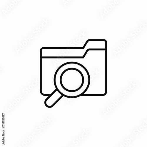 folder with a magnifying glass icon sign vector