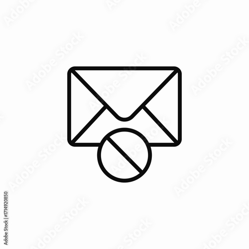 mail with ban icon icon sign vector