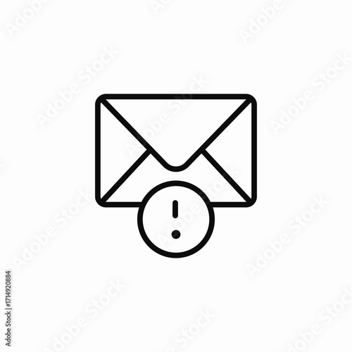 mail with exclamation icon icon sign vector