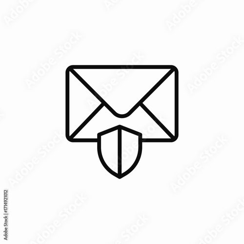 mail with shield icon icon sign vector