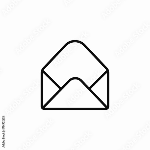 open empty mail icon sign vector