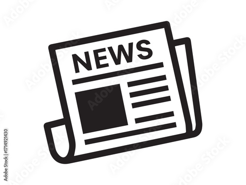 Daily business news and media information on a newspaper icon vector illustration