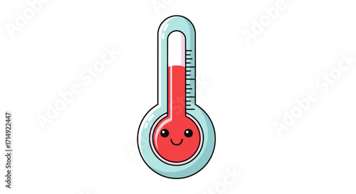 Cute Cartoon Thermometer with Happy Face.