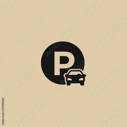 Car parking icon flat vector design