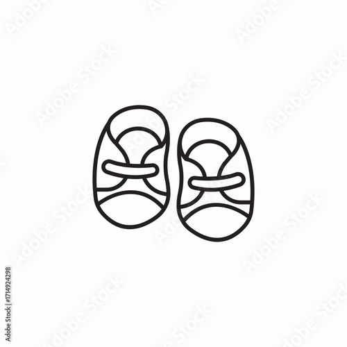 baby shoes footwear icon sign vector