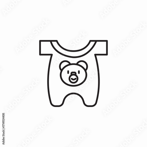 baby teddybear onesie icon sign vector