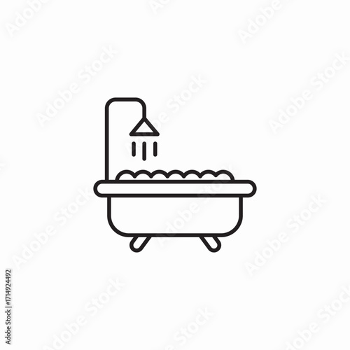 bathtub shower bubbles icon sign vector
