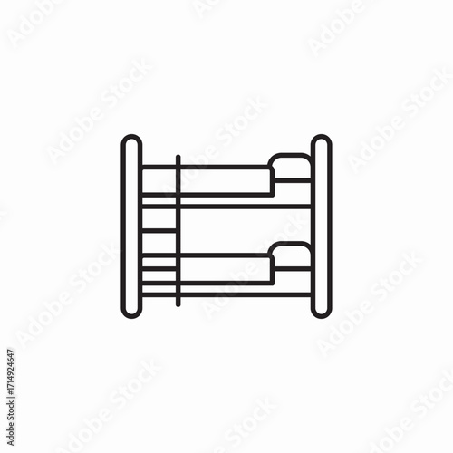 bunk bed furniture icon sign vector