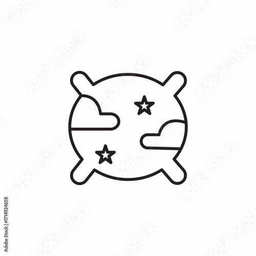 celestial sky pillow icon sign vector