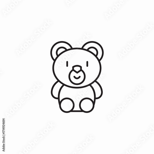 classic teddy bear icon sign vector
