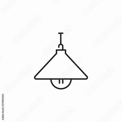 hanging light fixture icon sign vector