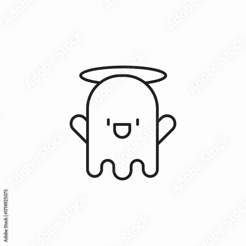 happy ghost angel icon sign vector